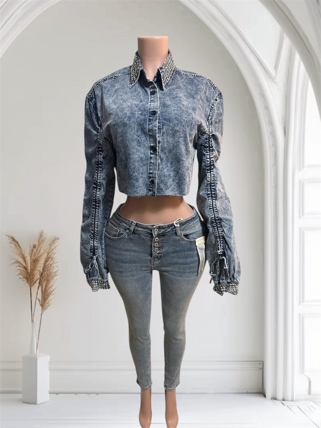 Denim Shirt with little stones