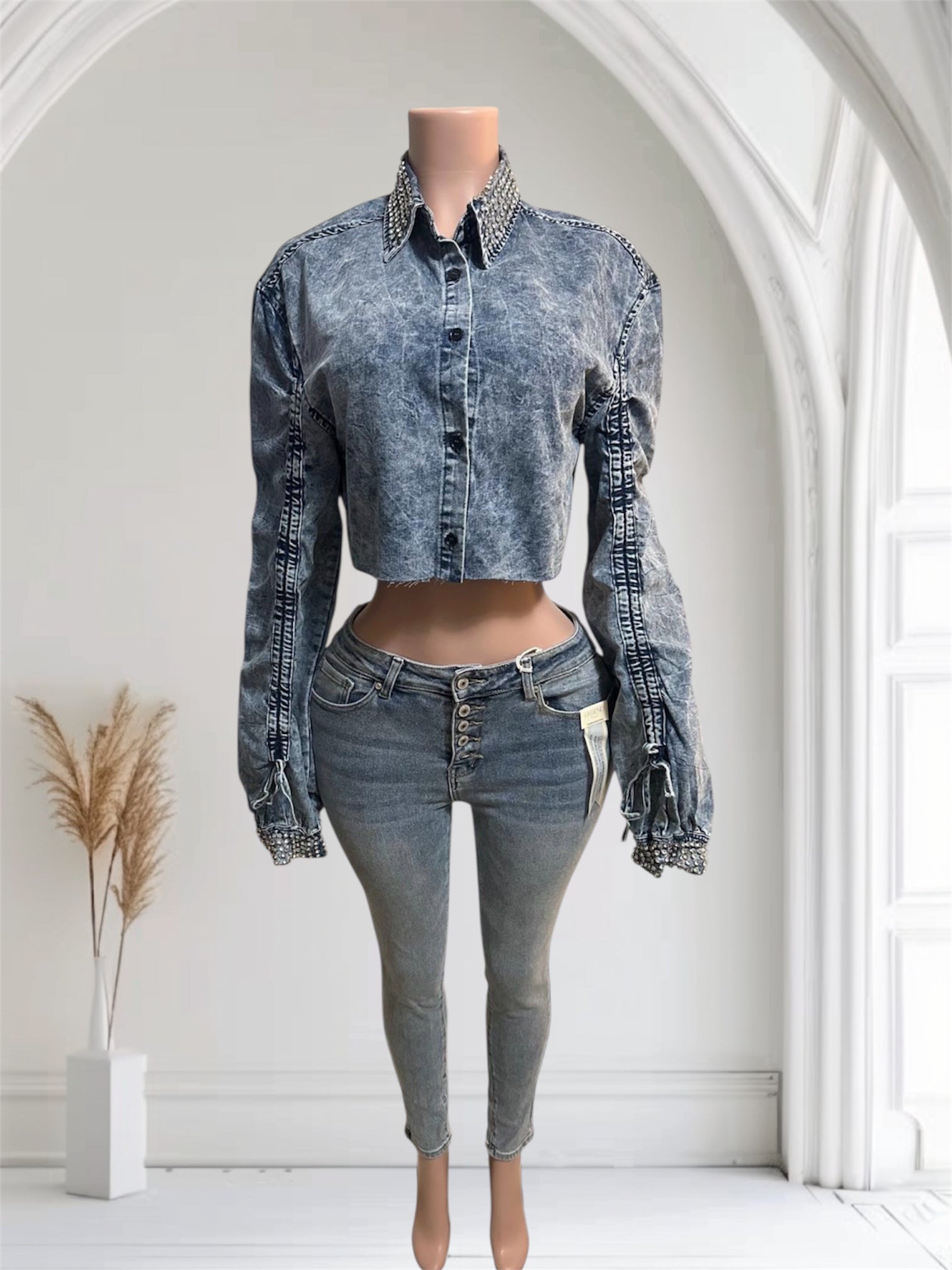 Denim Shirt with little stones