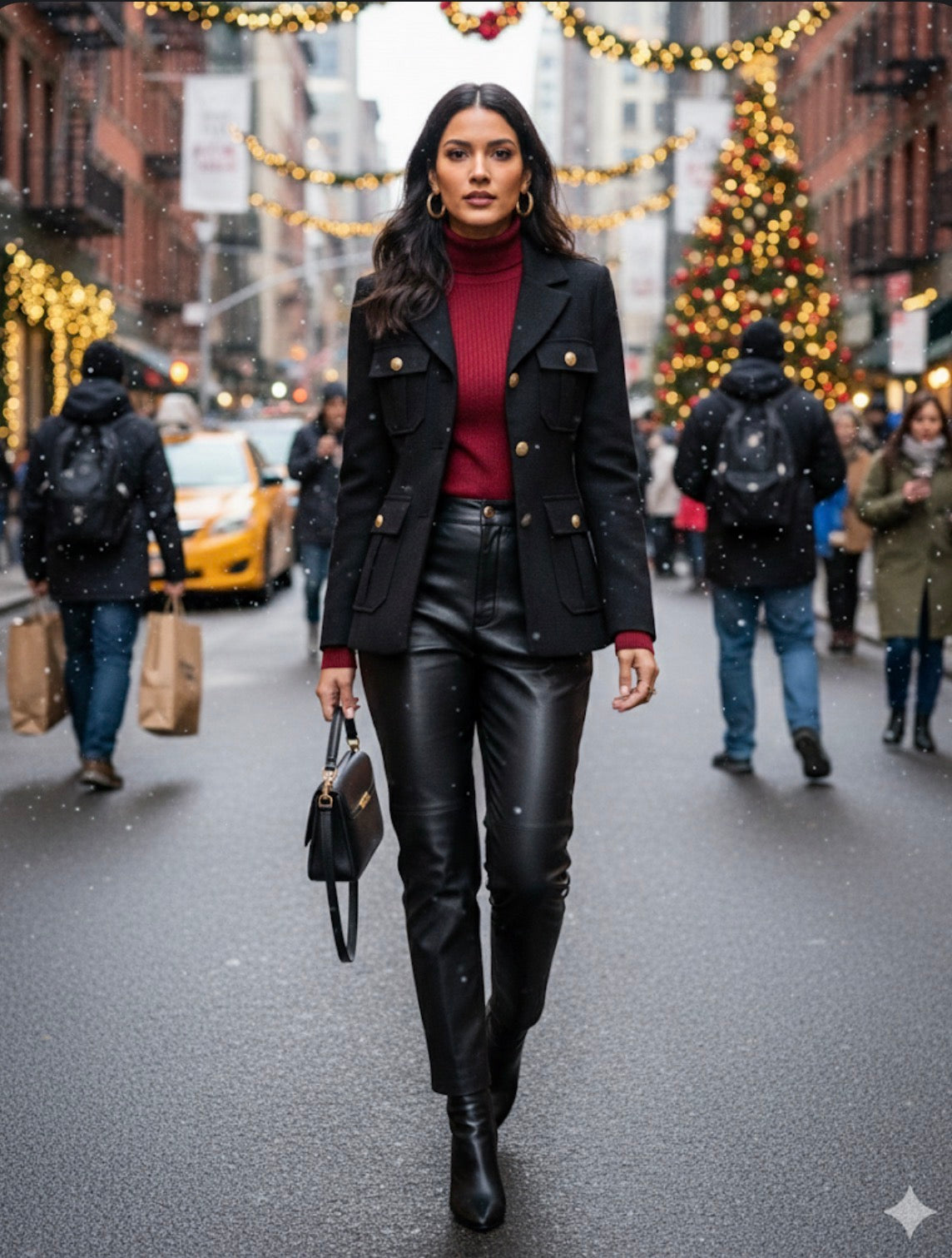 Elegant blazer with golden bottoms