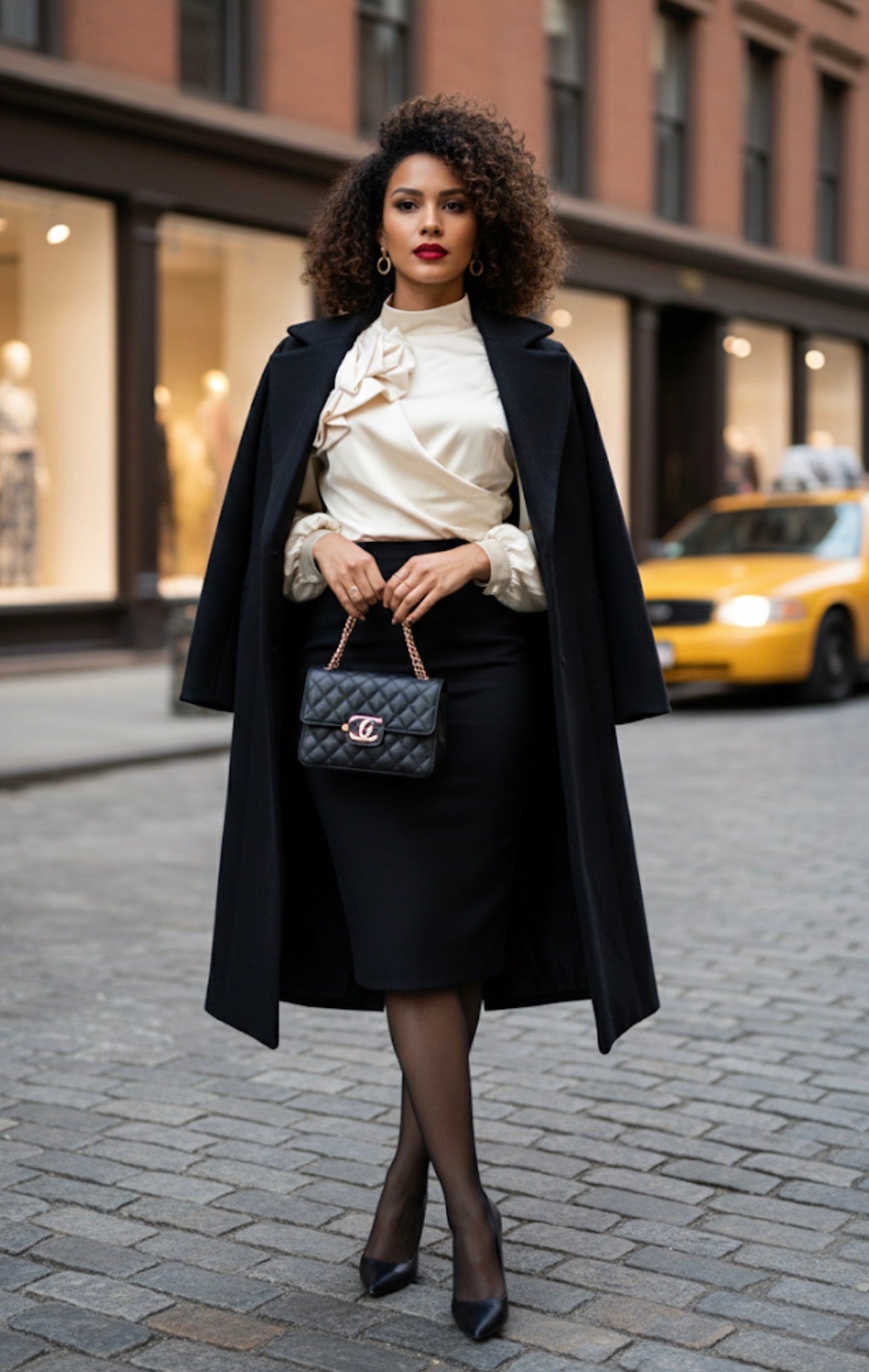Elegant Cream Satin 3D Flower Crop Blouse | High Neck Draped Statement Top