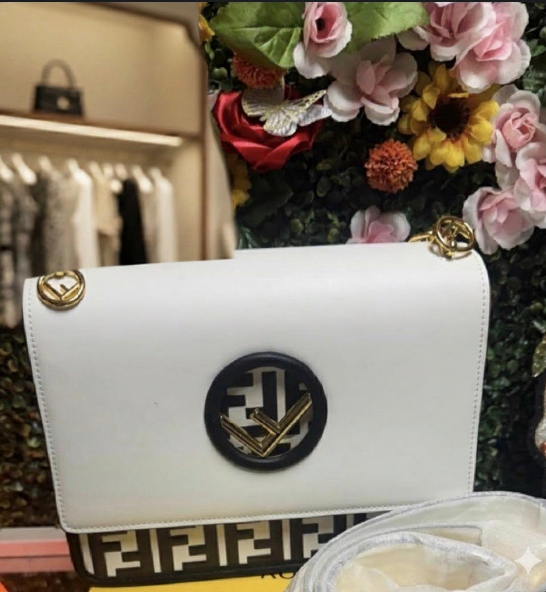 White Gold F purse bag