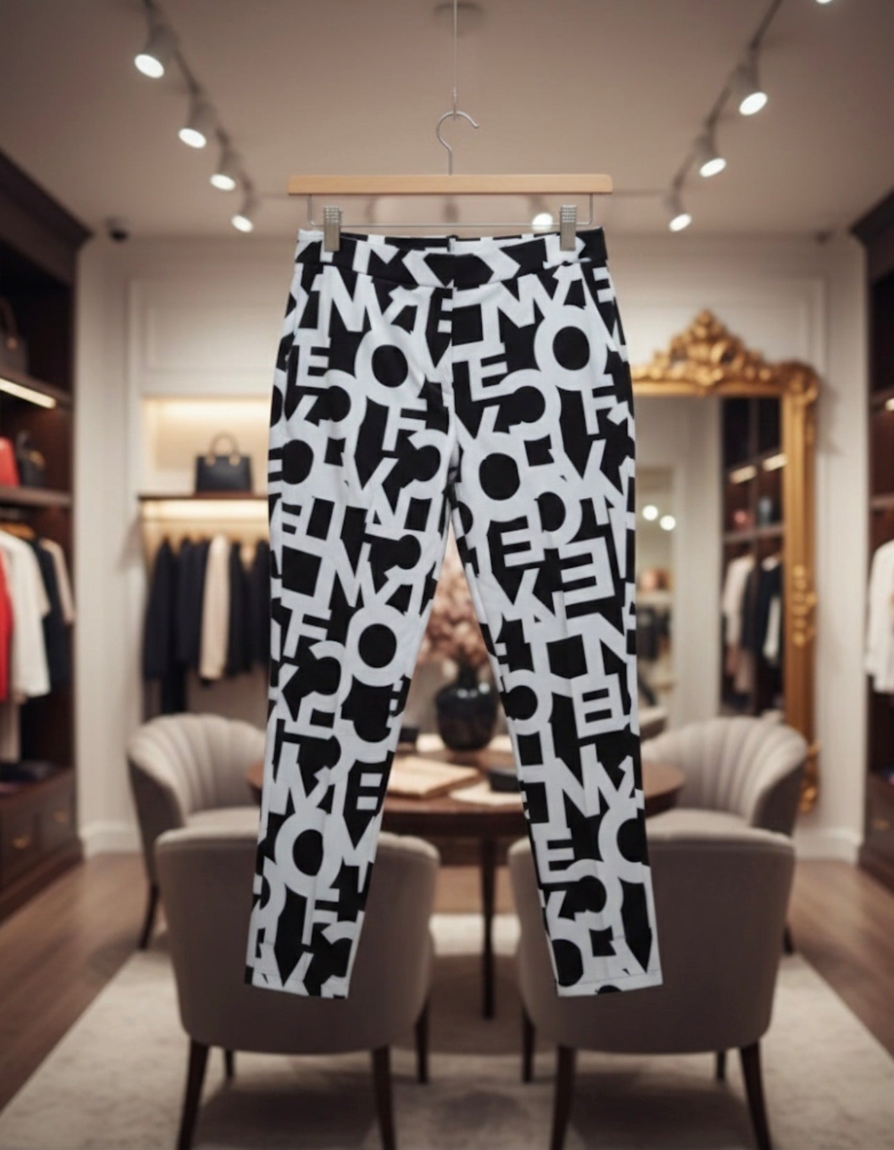 Black and white elegant pant