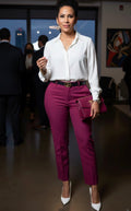 Fuchsia Hourglass Fit Cropped Pants