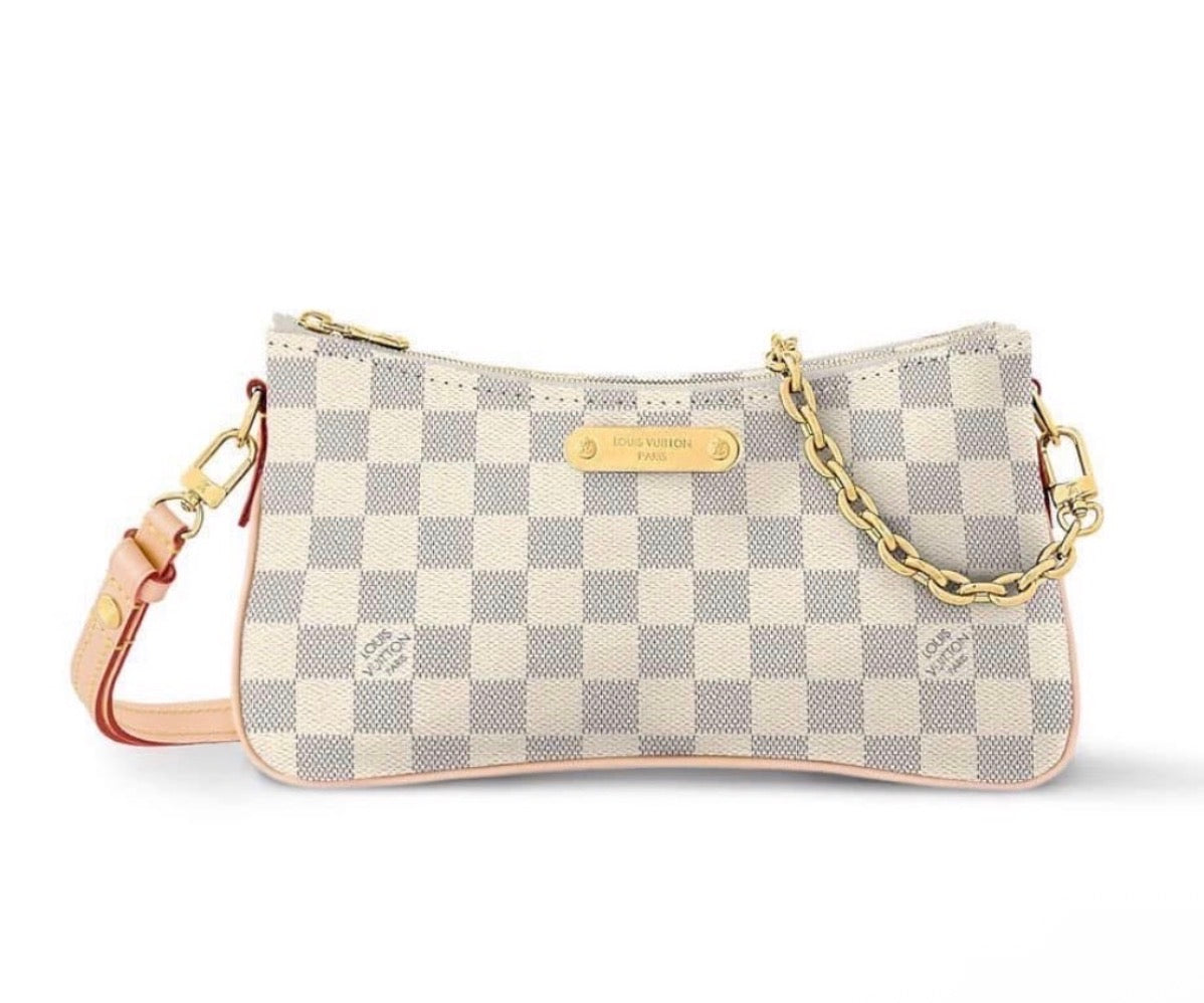 Luxury and elegant small bag nude and gold strap