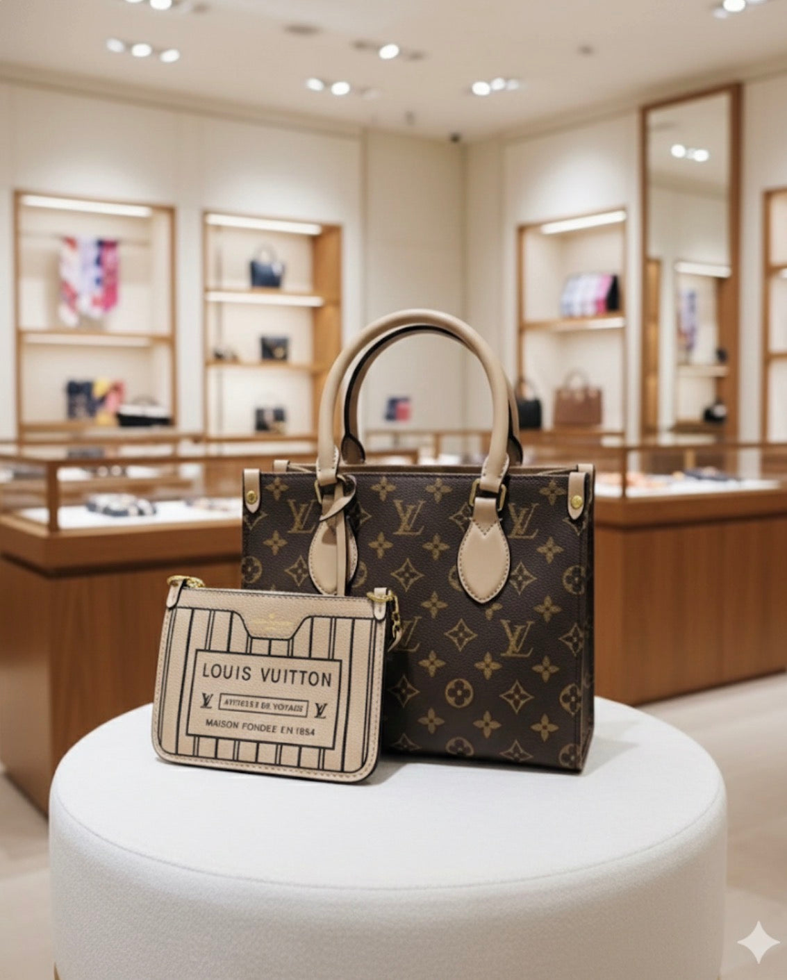 LV bag with small wallet