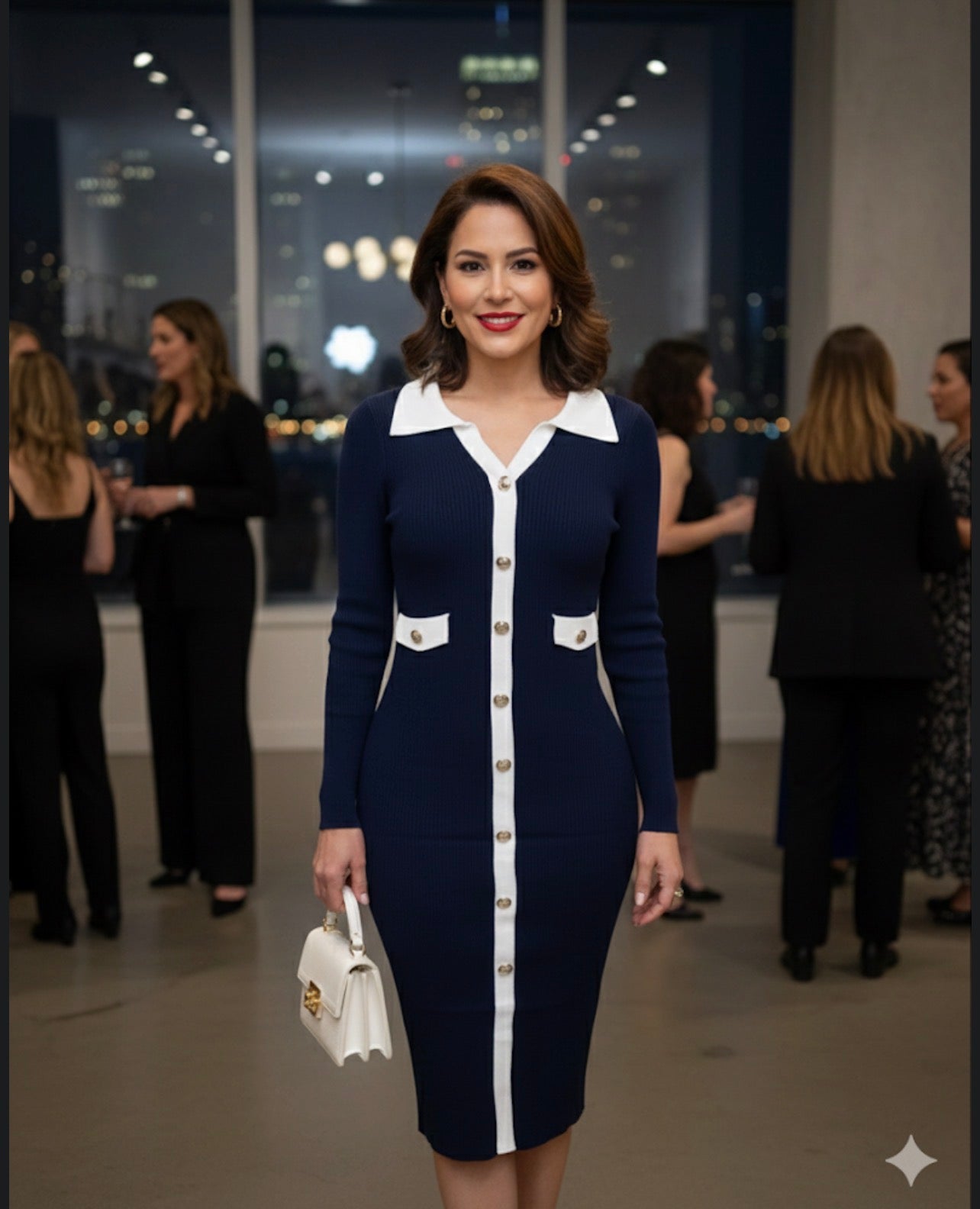 Navy blue executive dress