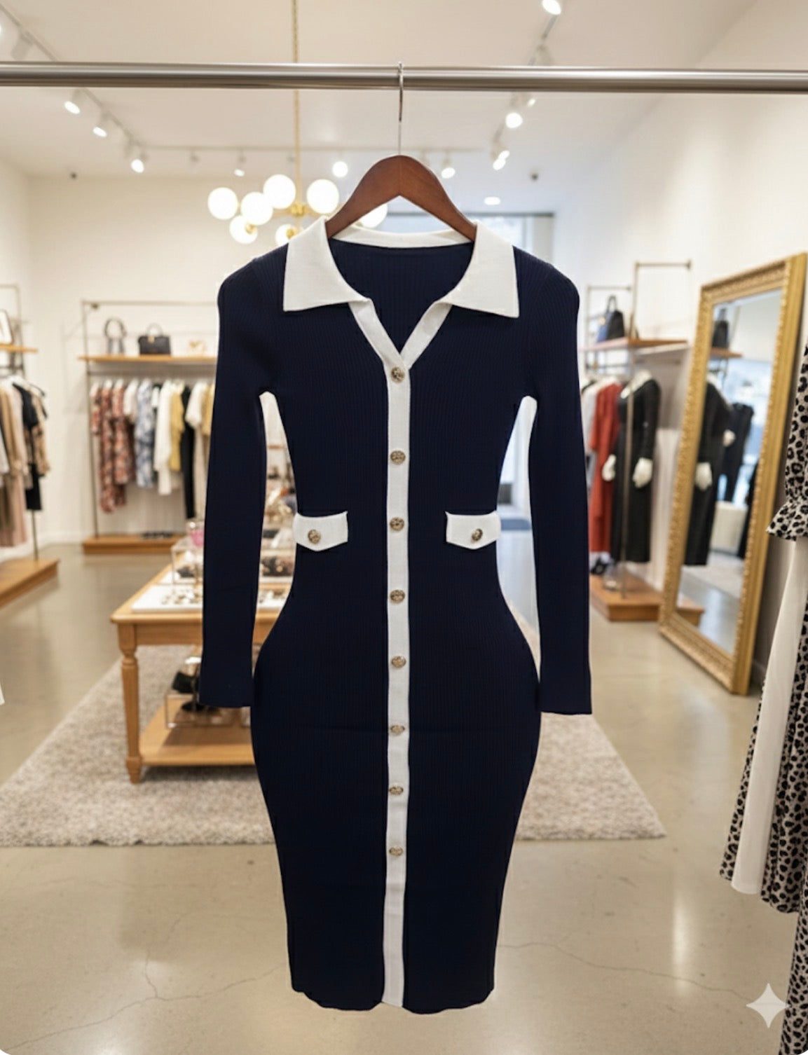 Navy blue executive dress