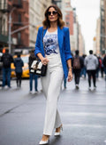 Blue and white Top