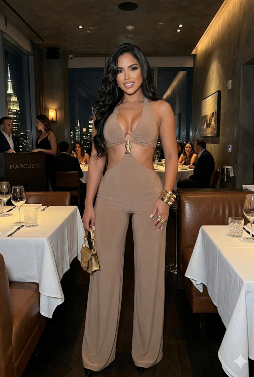 Mocha Elegant & Sexy Jumpsuit