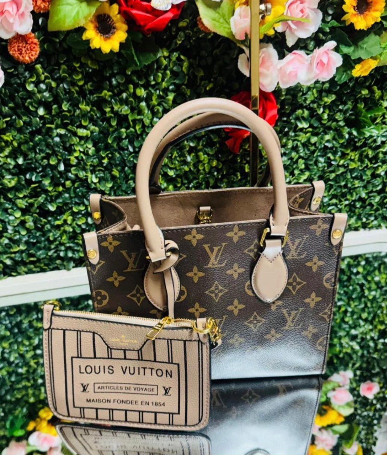LV bag with small wallet