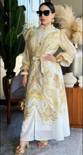 Yellow & White Embroidery Dress