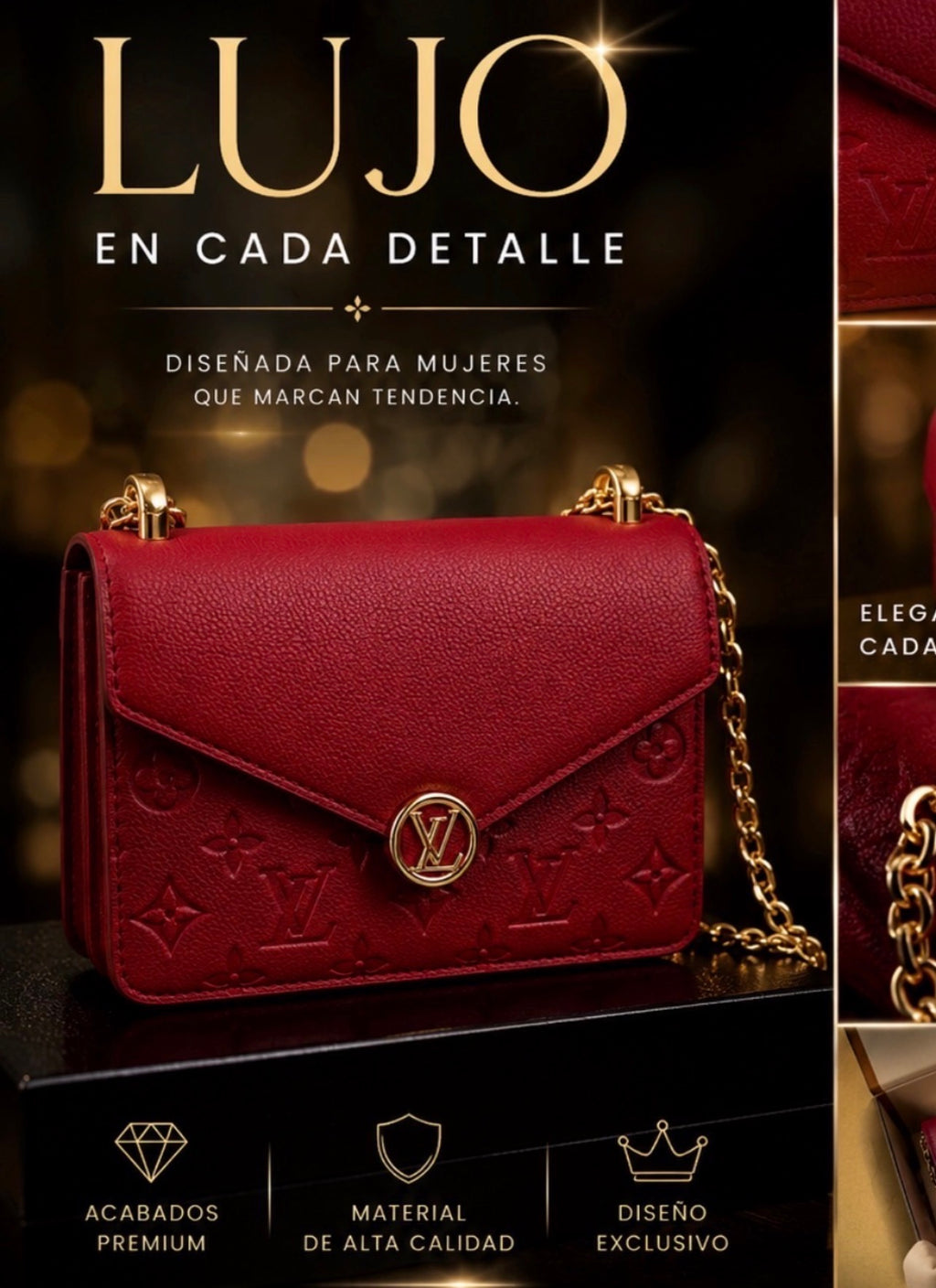Reg elegant bag with Gold strap