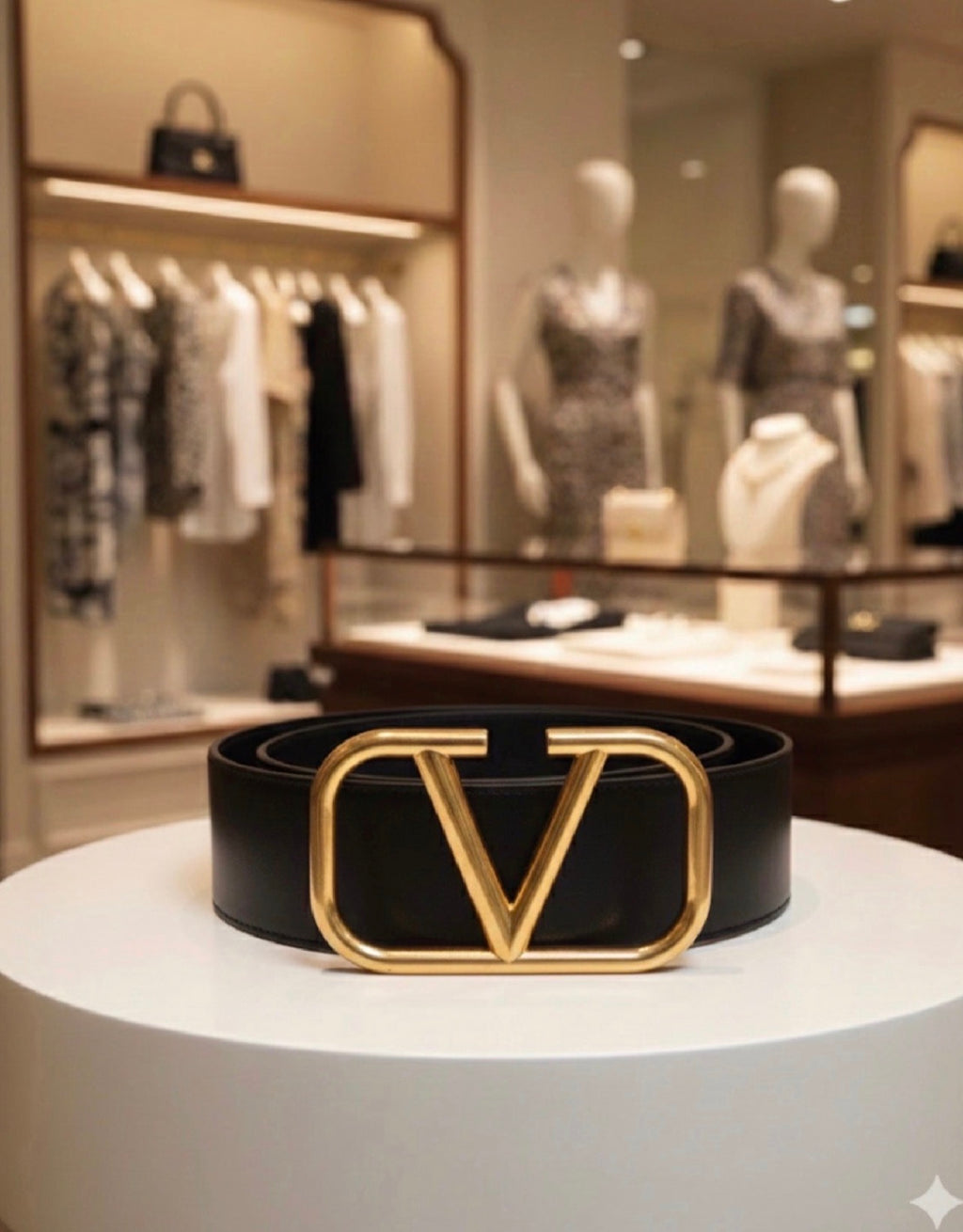 Valentina black and gold belt