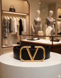 Valentina black and gold belt