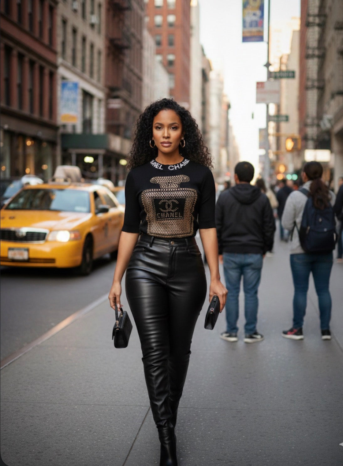 Black Chanel Top with gold details