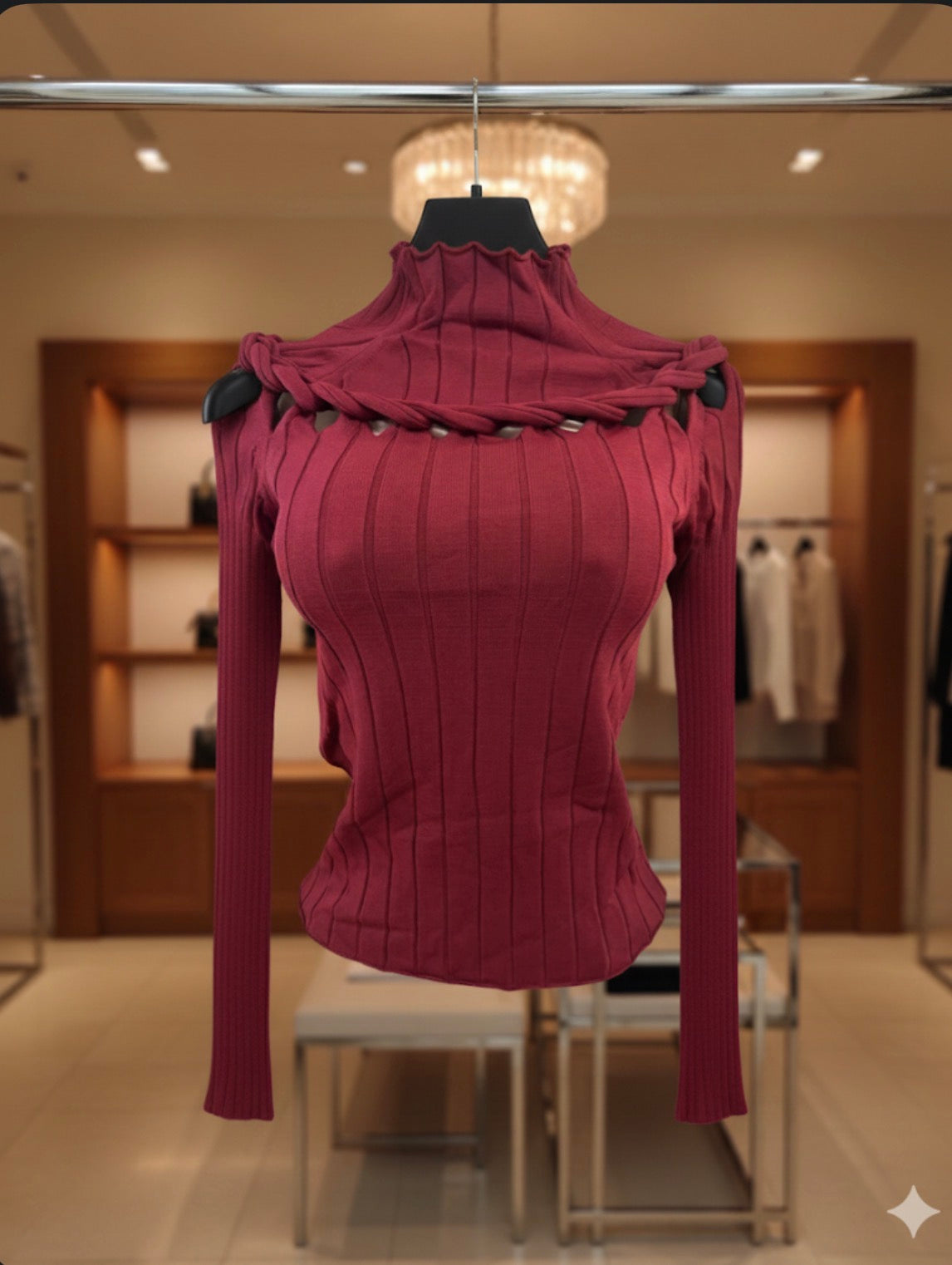 Burgundy Top long sleeve one size