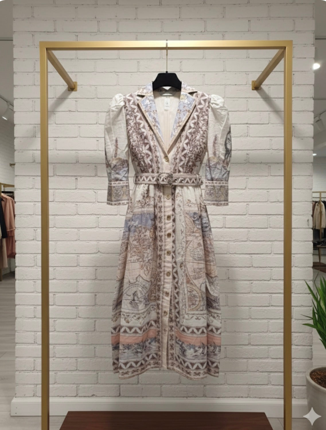 Voyage Scarf Print Midi Dress