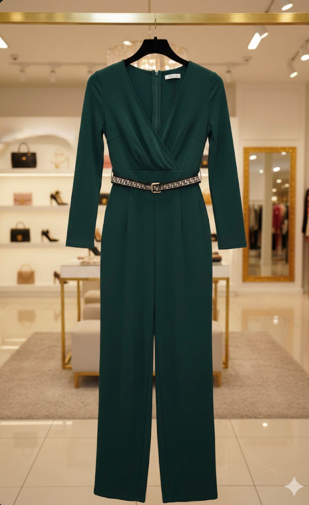 CEO Chic" High-Waist Wide-Leg Black Jumpsuit