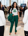 White and green emerald top
