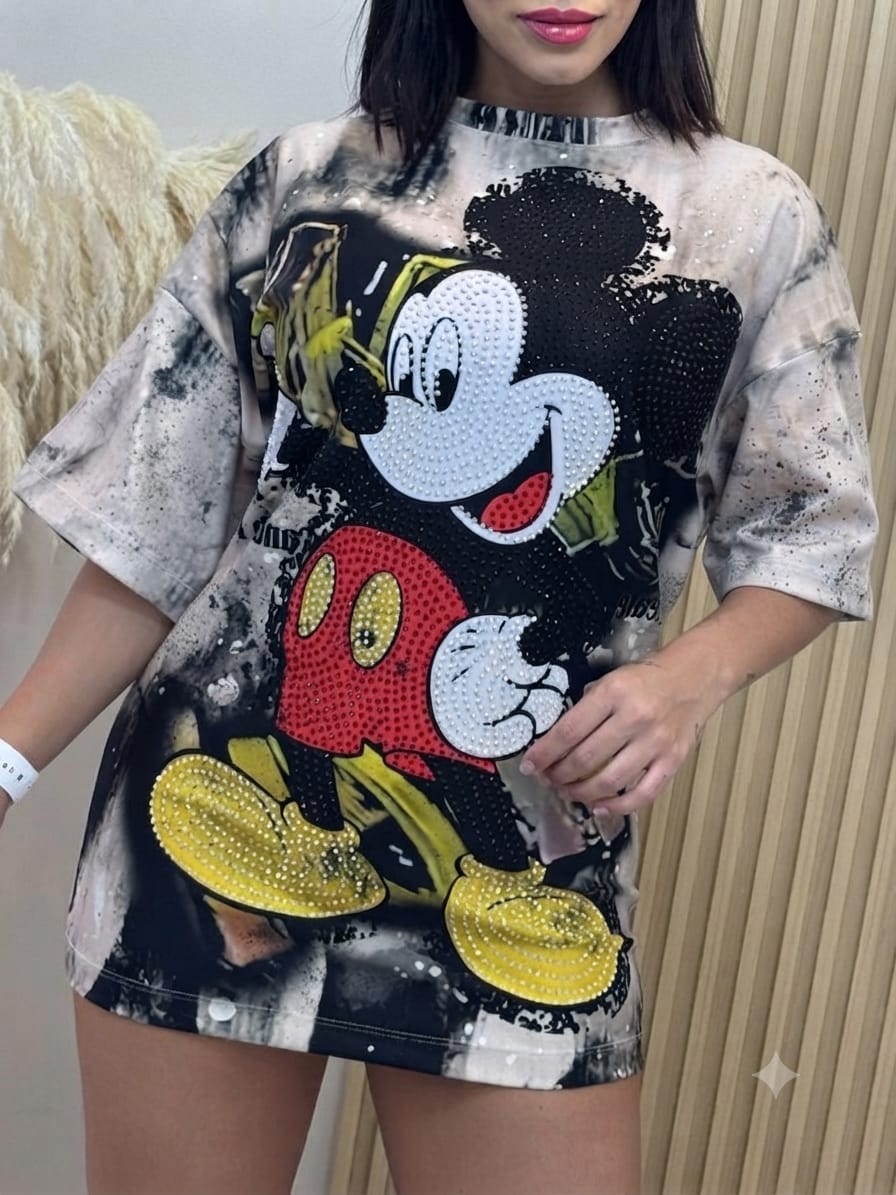 BLACK & WHITE MICKEY OVERSIZE T-SHIRT